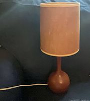 Full view of lamp with shade and cord