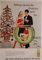 Front view of full advertisement showing image, headline, and bottle illustration