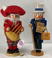 Full view of both Steinbach nutcrackers standing on bases