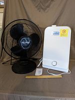 Overall view of Pelonis fan and Symdral humidifier side by side