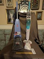 Bissell PowerEase carpet cleaner, H2O SteamTek floor steamer, accessory bag