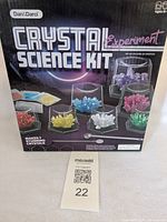 Front of Dan & Darci Crystal Science Kit box showing product name and images of completed crystals