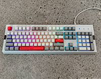 Top view of Ajazz AK510 keyboard showing full layout and colored keycaps