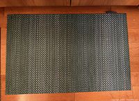 Full view of Chilewich Quill floor mat showing overall pattern and size