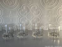 Four Rosenthal crystal aperitif glasses front view