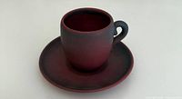 cup on saucer angled view