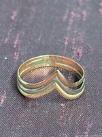Tri-gold chevron ring front view