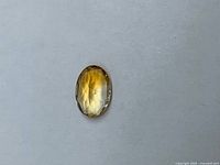 Loose oval citrine on neutral background showing overall size and color
