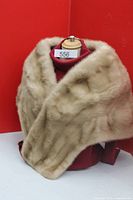 Shawl draped on mannequin showing front and texture