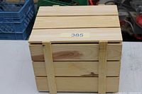 Exterior of pine wooden box