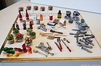 Overhead view of entire assortment on white board