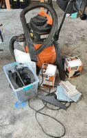 Ridgid shop vacuum with attachments, filters, bags and manual
