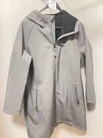 Front view showing hood, zipper, pockets, Bench logo