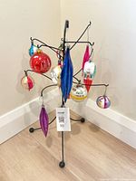 Entire set of ornaments displayed on metal stand