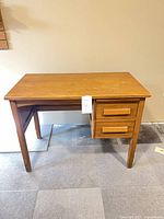 Front view of desk showing full form