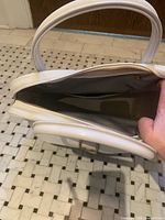 Open top view showing interior lining and zipper