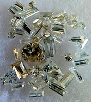 Loose baguette and round diamonds on white background