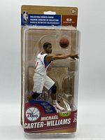 Front view of sealed Michael Carter-Williams NBA Series 25 figure in packaging