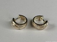 Pair of sterling silver hoop earrings front view