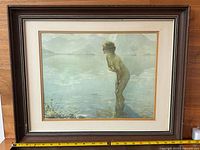 Full view of framed lithograph