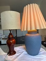 Both lamps side by side with shades attached