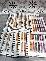 Front view showing multiple sealed sticker packs