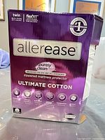 Front of Allerease Purely Clean Ultimate Cotton mattress protector box