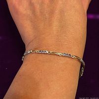 Bracelet worn on wrist to show scale and stone color