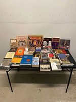 Full table view showing entire assortment of books