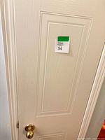 Closed door with lot tag