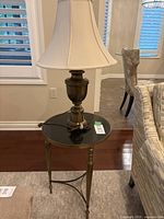 Accent table and lamp full view
