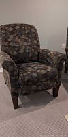 Front view of La-Z-Boy leaf-pattern recliner