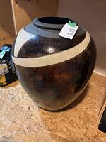 Full view of large raku vase front
