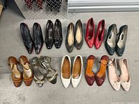 Top and bottom rows showing all ten pairs of shoes