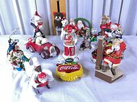 Group shot of all Coca-Cola Christmas ornaments and decorations