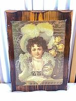 Full view of laminated Coca-Cola poster on wood