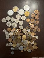 Overview of entire lot spread on table showing volume and variety