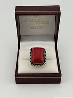 Ring in open Augustian box, front view