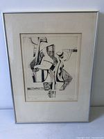 Front view of framed abstract print showing image, mat and frame