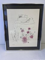 Front view of framed lithograph showing entire artwork within frame