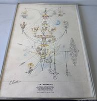 Full view of framed Emett lithograph