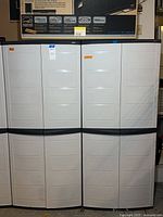 Both cabinets closed front view