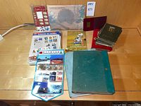 Group shot of all stamp sets, albums and folders