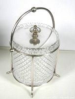 Full view of biscuit barrel assembled with lid and carrier