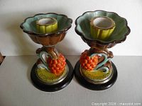 Front view of both matching candlesticks