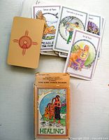Boxed Medicine Woman Tarot deck with several sample cards displayed