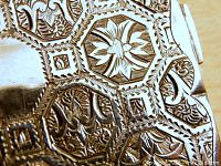Close-up of chased sterling pattern on case