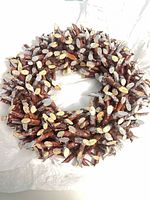 Full view of twig wreath showing diameter and glitter finish