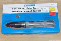 Front view of Mastercraft 8-piece impact driver set box