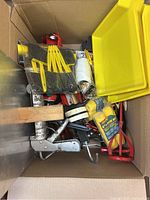 Top view of box showing all paint supplies described